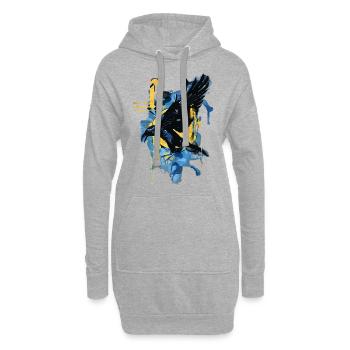 Harry Potter Haus Ravenclaw Rabe - Hoodie-Kleid - Grau meliert - Vorne