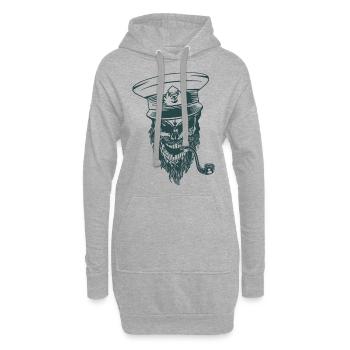 Capitaine - Sweat-shirt à capuche long Femme - gris chiné - Devant