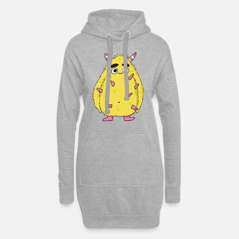 Monster - Hoodie-Kleid - Grau meliert