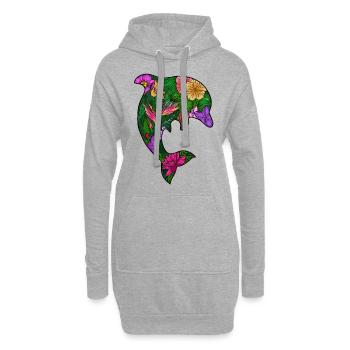 Exotic Garden - Hoodie-Kleid - Grau meliert - Vorne