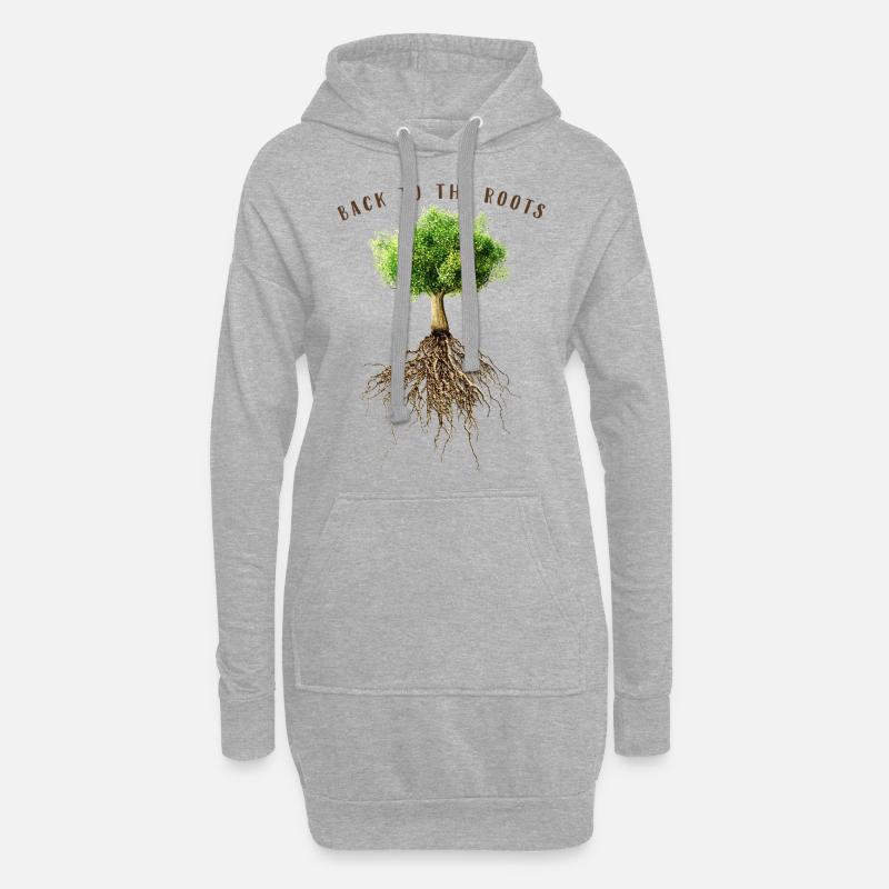 BACK TO THE ROOTS TREE - Hoodie-Kleid - Grau meliert