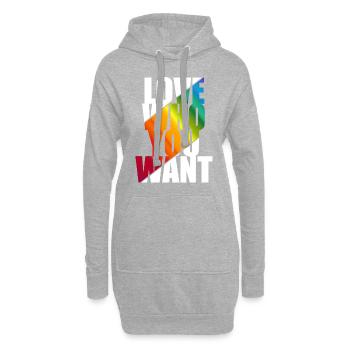 Gay Pride - Sweat-shirt à capuche long Femme - gris chiné - Devant