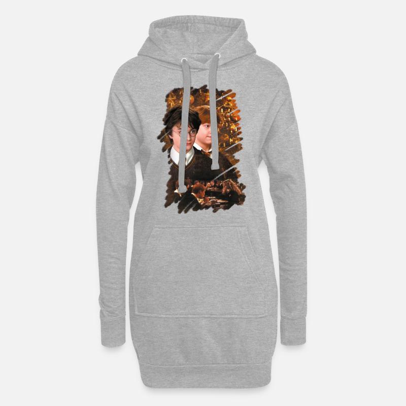 Harry Potter Pull Moche De Noël Harry & Ron - Sweat-shirt à capuche long Femme - gris chiné