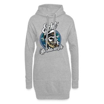 Echt Norddeutsch Shirt bedruckt - Hoodie-Kleid - Grau meliert - Vorne