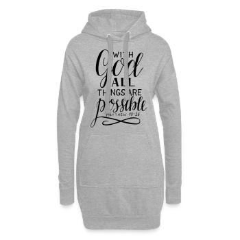 With God - Hoodie-Kleid - Grau meliert - Vorne
