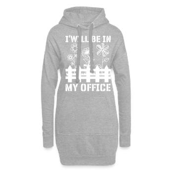 Ich bin in meinem Büro, Garten - Hoodie-Kleid - Grau meliert - Vorne