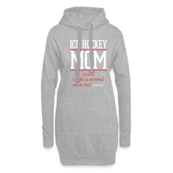 Eishockey Mama wie eine normale Mutter nur cooler - Hoodie-Kleid - Grau meliert - Vorne
