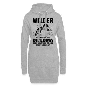 Schweißschweißer Metallbau Eisenarbeiter - Hoodie-Kleid - Grau meliert - Vorne