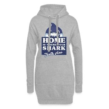 Collecte de dents de requin - Sweat-shirt à capuche long Femme - gris chiné - Devant