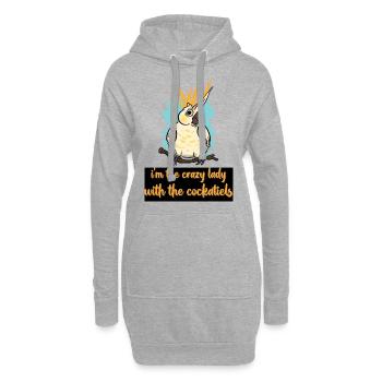 Cockatiels - Sweat-shirt à capuche long Femme - gris chiné - Devant