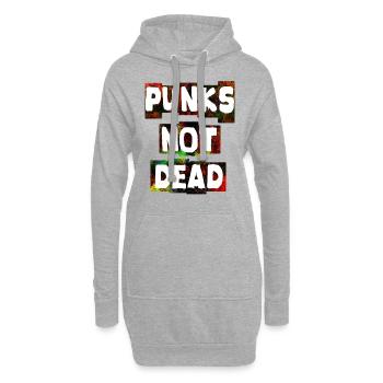 PUNKS NOT DEAD Punk Punks rocker ska punk - Sweat-shirt à capuche long Femme - gris chiné - Devant