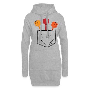 Retro Graphic Dart Player Darts Dartboard Bullseye - Hoodie Dress - heather grey - Front