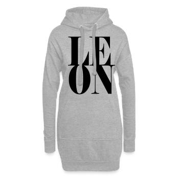 Leon Name Vorname Moderne Schrift Wort Art - Hoodie-Kleid - Grau meliert - Vorne