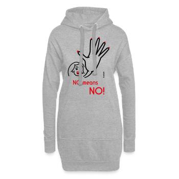 No Means No! (Friendly / 2C) - Hoodie-Kleid - Grau meliert - Vorne
