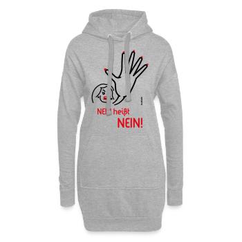 Nein Heißt Nein! (Angry / 2C) - Hoodie-Kleid - Grau meliert - Vorne