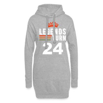 Legenden werden 24, 24 Geburtstag - Hoodie-Kleid - Grau meliert - Vorne