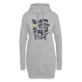 NÜCHTERN betrachtet war es besoffen besser - Hoodie-Kleid - Grau meliert - Vorne