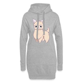 baby alpaca - Hoodie Dress - heather grey - Front