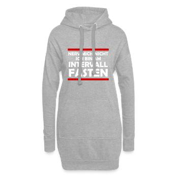 Intervallfasten Sport Fitness Studio // Geschenk - Hoodie-Kleid - Grau meliert - Vorne