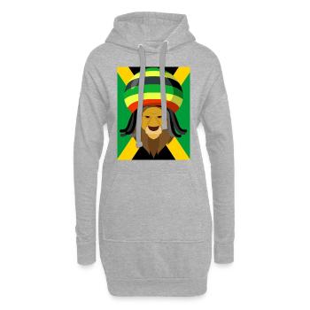 Rasta Lion in Jamaica - Hoodie-Kleid - Grau meliert - Vorne