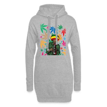 Reggae Music color - Hoodie-Kleid - Grau meliert - Vorne
