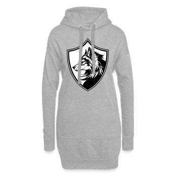 Wolf Wappen Silhouette - Hoodie-Kleid - Grau meliert - Vorne