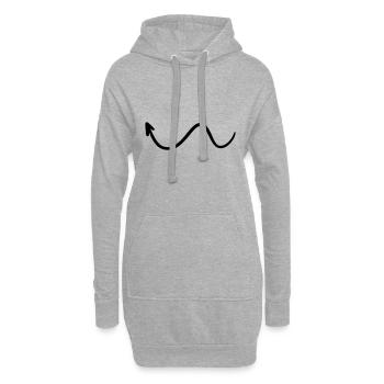 Pfeil Zeichnung Skizze schwarz - Hoodie-Kleid - Grau meliert - Vorne