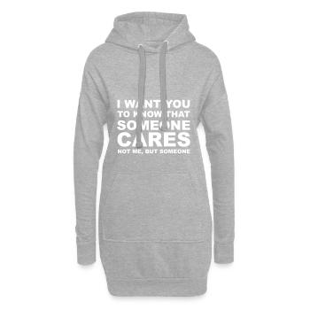 I don't care - Sweat-shirt à capuche long Femme - gris chiné - Devant
