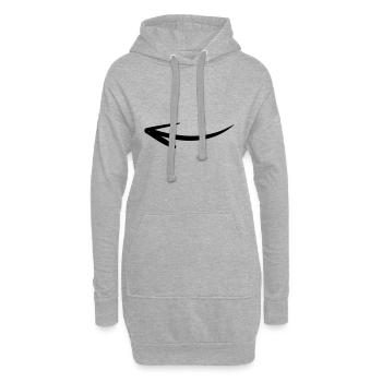 Pfeil Zeichnung Skizze schwarz - Hoodie-Kleid - Grau meliert - Vorne
