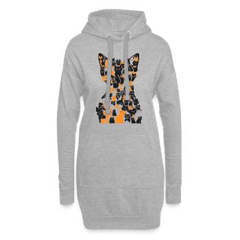 Chats Chats Chats - Sweat-shirt à capuche long Femme - gris chiné - Devant