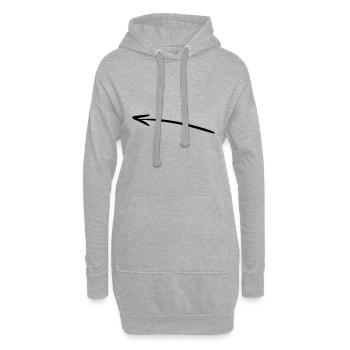 Flèche dessin croquis noir - Sweat-shirt à capuche long Femme - gris chiné - Devant