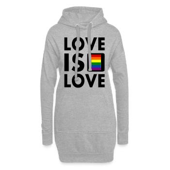 Love is love - Hoodie-Kleid - Grau meliert - Vorne