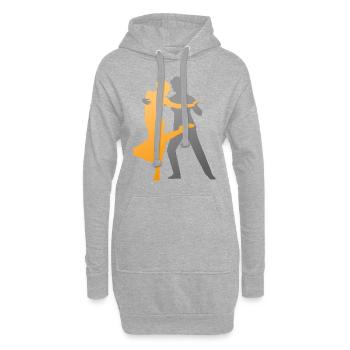 Queer Tango - Sweat-shirt à capuche long Femme - gris chiné - Devant