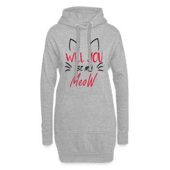 Will you be my Meow | Süßes Katzen Pärchen Motiv - Hoodie-Kleid - Grau meliert - Vorne