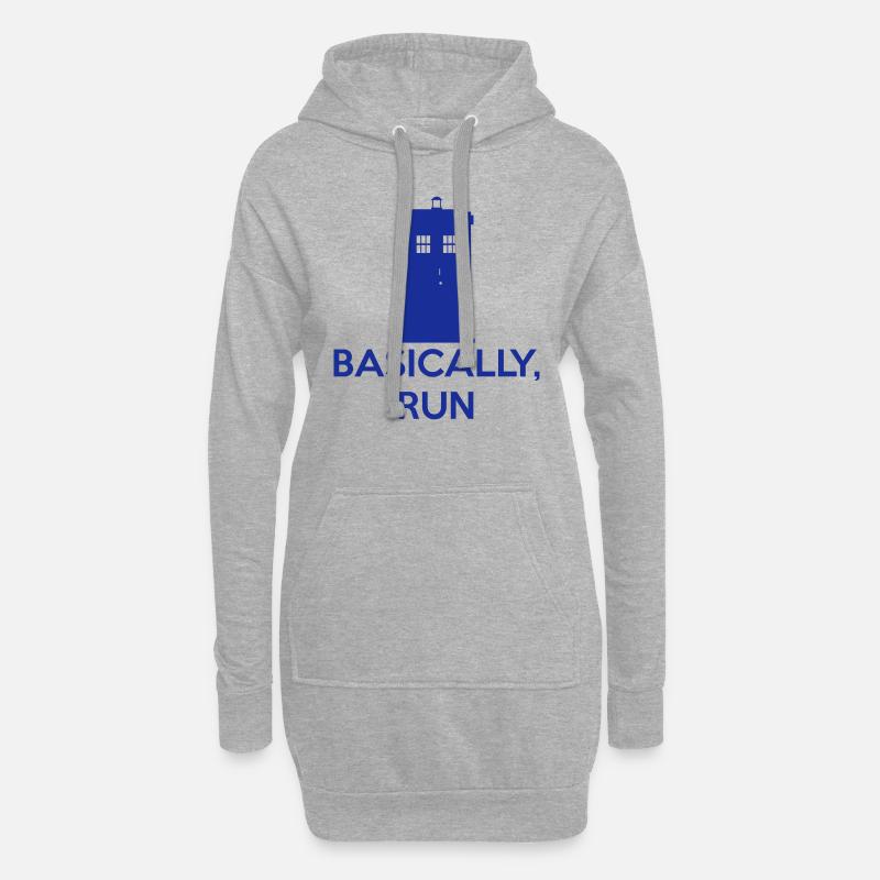 Basically, Run - Hoodie-Kleid - Grau meliert