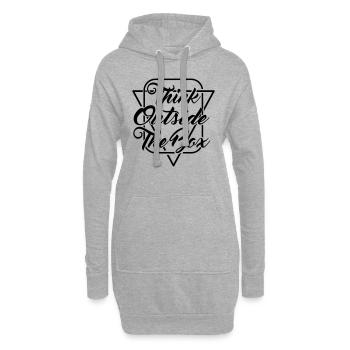 Think outside the box - Kreativität - Anpassbar - Hoodie-Kleid - Grau meliert - Vorne