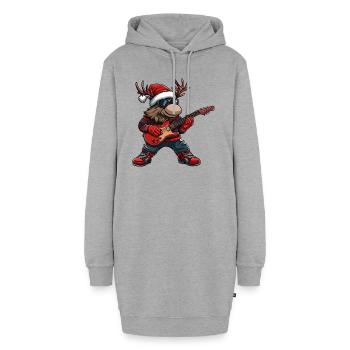 Guitare de Noël Moose - Sweat-shirt à capuche long Femme - gris chiné - Devant