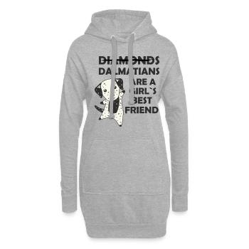 Dalmatians Girls meilleur ami Diamonds Dalmatian - Sweat-shirt à capuche long Femme - gris chiné - Devant