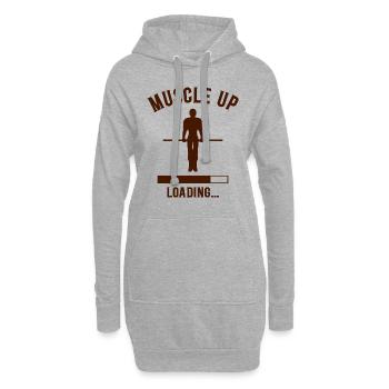 Street Workout Muscle Up Humour Sport Musculation - Sweat-shirt à capuche long Femme - gris chiné - Devant