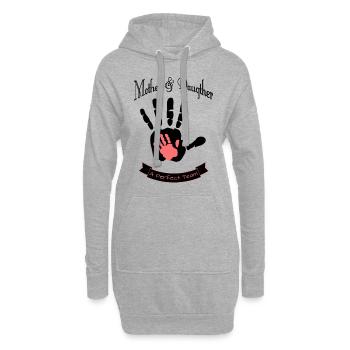 Mother and Daugther, Mutter und Tocher - Hoodie-Kleid - Grau meliert - Vorne