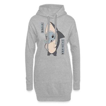 Elefant Hai Kostüm Lustige Tiere - Hoodie-Kleid - Grau meliert - Vorne
