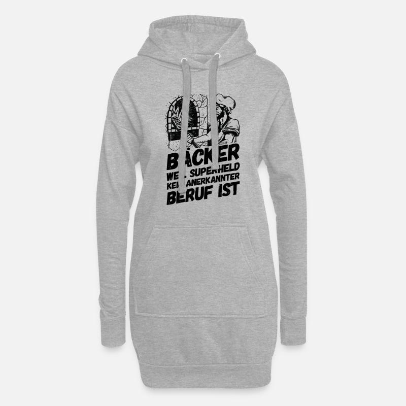 Bäcker Bäckerei Backwaren Backen - Hoodie-Kleid - Grau meliert