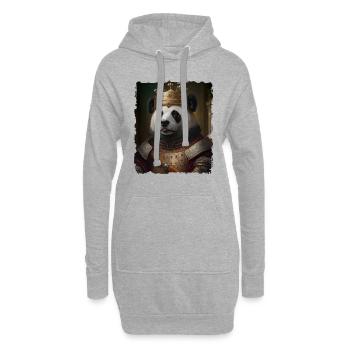 Renaissance Pet Portrait Großer Panda König Krone - Hoodie-Kleid - Grau meliert - Vorne