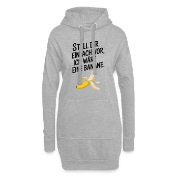 Bananen Kostüm Stell Dir Einfach Vor Party Banane - Hoodie-Kleid - Grau meliert - Vorne