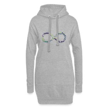 Agile Schleife - Hoodie-Kleid - Grau meliert - Vorne