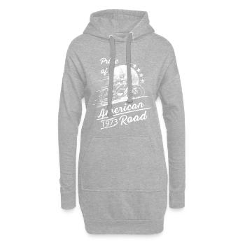 Idée cadeau moto américaine fierté - Sweat-shirt à capuche long Femme - gris chiné - Devant
