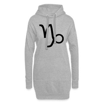 Sternzeichen Steinbock, exklusives T-Shirt Design - Hoodie-Kleid - Grau meliert - Vorne