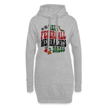 Federballerin Weihnachten Federball Spielerin XMAS - Hoodie-Kleid - Grau meliert - Vorne