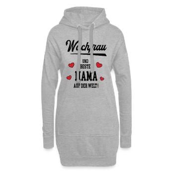 Mama Wachfrau Muttertag Geburtstag Beste Mutter - Hoodie-Kleid - Grau meliert - Vorne