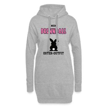 Brennball Oster Outfit Ostergeschenk Brennballerin - Hoodie-Kleid - Grau meliert - Vorne